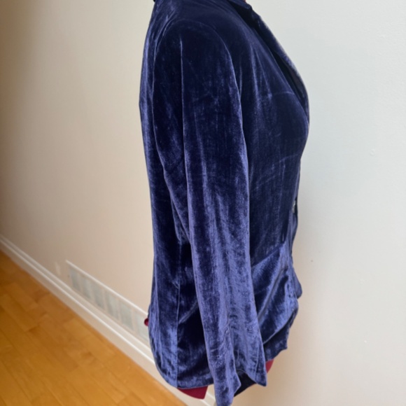 Graham & Spenser Blue Velvet 3 button Jacket Sz M - Picture 5 of 12